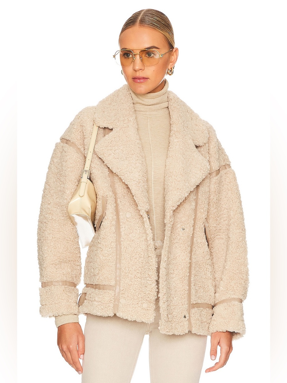 Lamarque Badu Oversized Faux Shearling Jacket | Size Medium